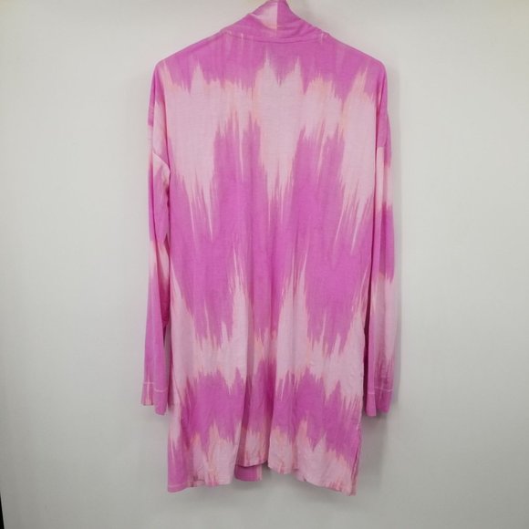 Natori Pink Tie Dye Open Front Women's Cardigan Jacket Size Small - Picture 3 of 10